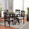 Baxton Studio Daisy Grey Upholstered and Dark Brown Finished Wood 5-Piece Dining Set 173-9726-10896 - alternate 9